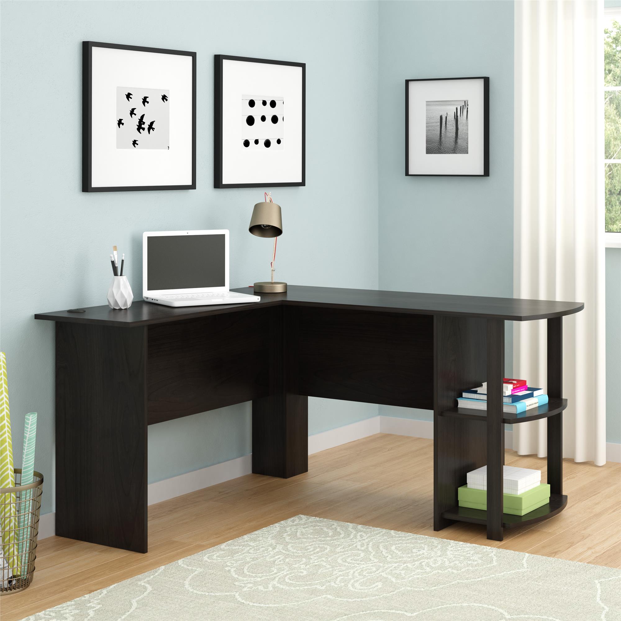 Ameriwood Home Dominic L Desk with Bookshelves, Espresso - image 1 of 12