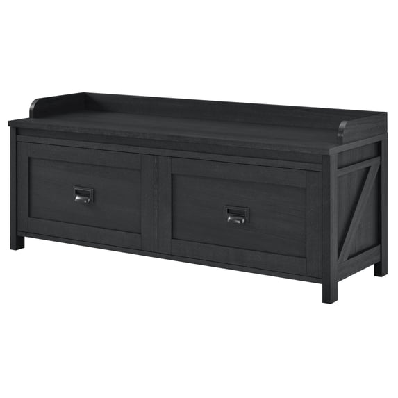 Ameriwood™ Home Farmington Entryway Storage Bench, 19-13/16"H x 47-5/8"W x 15-15/16"D, Black
