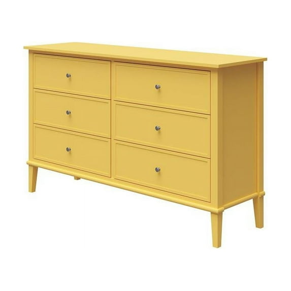Ameriwood Home Franklin 6 Drawer Dresser in Yellow