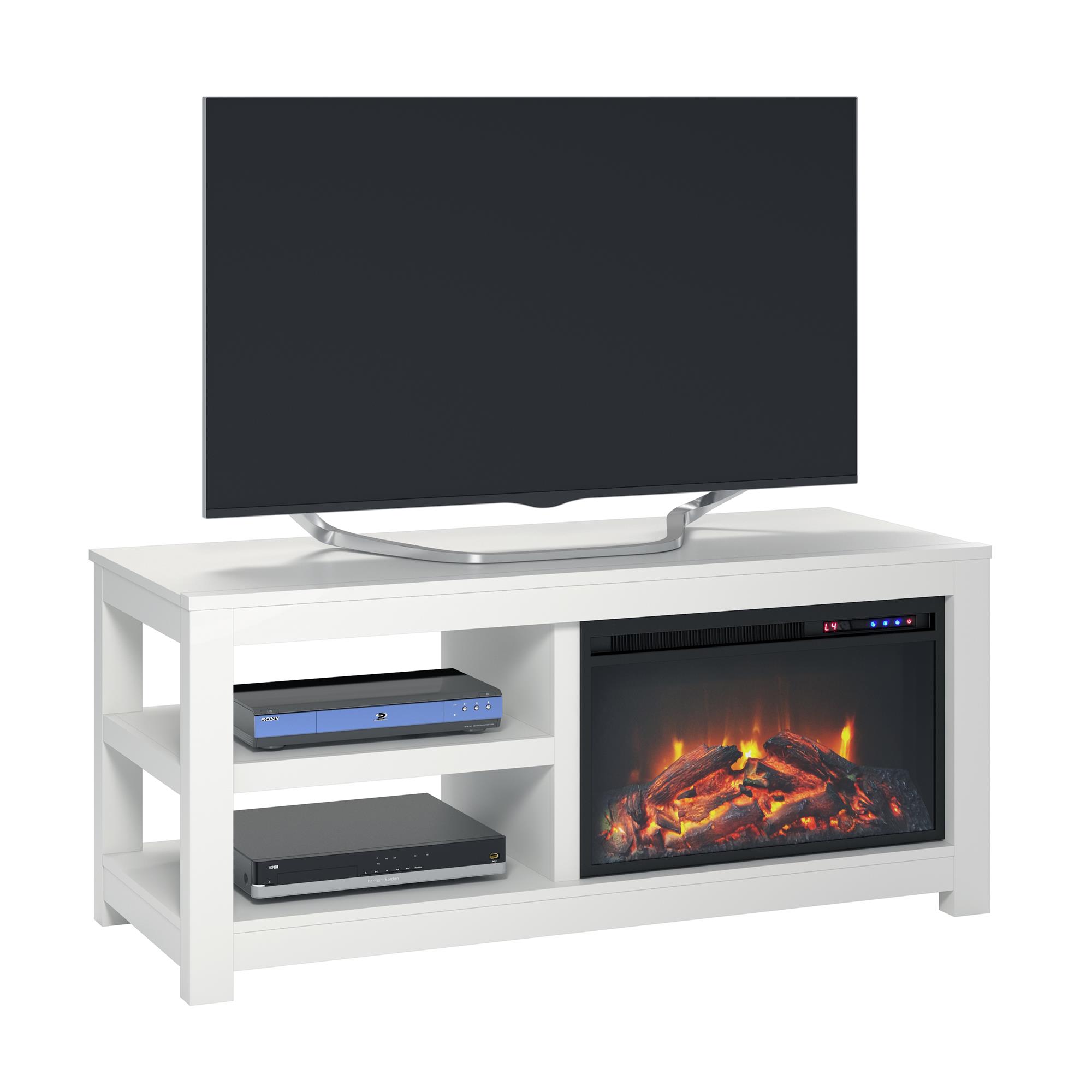 Ameriwood Home Glyndon Electric Fireplace TV Stand for TVs up to 55" White - image 1 of 7