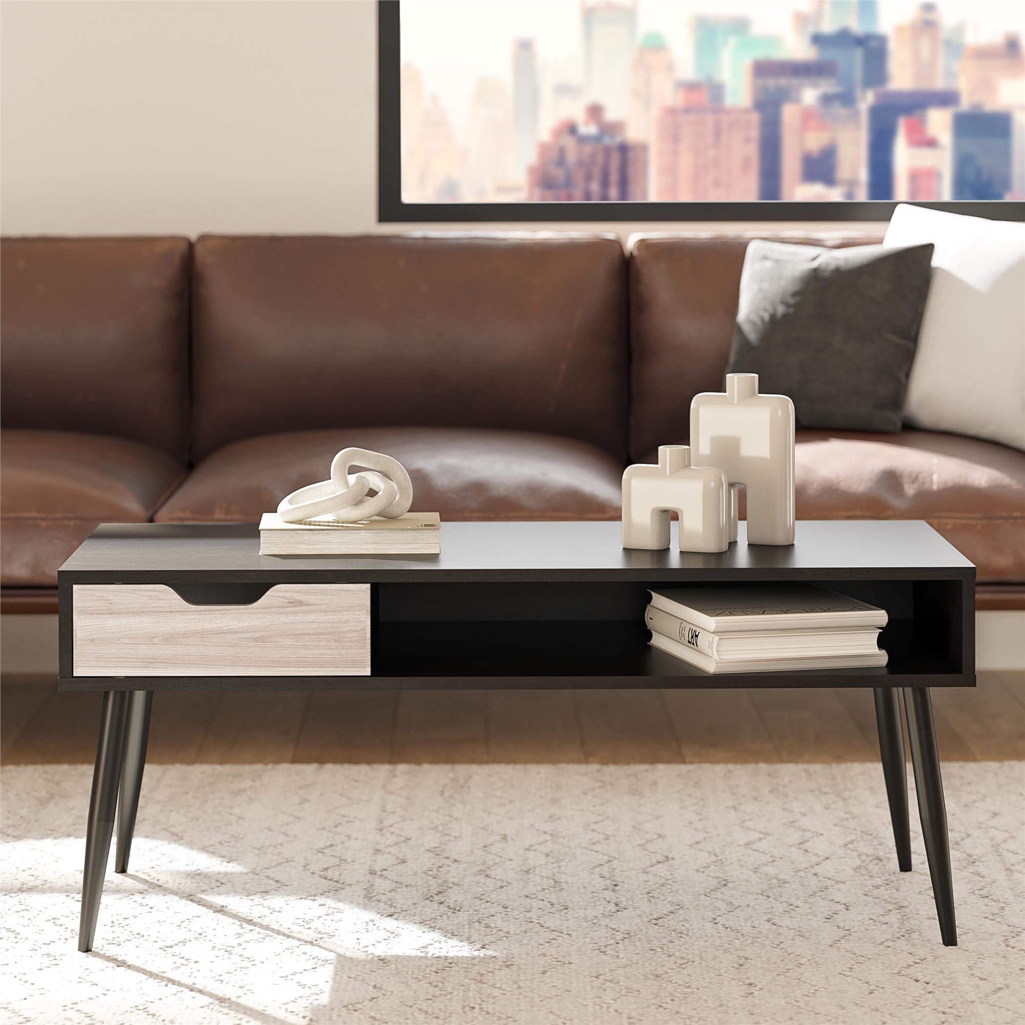 Ameriwood Home Grafton Coffee Table, Black Oak