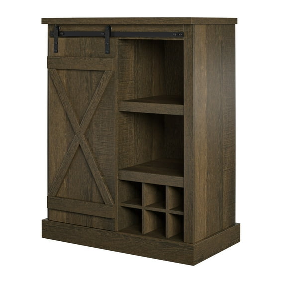 Ameriwood Home Knox County Bar Cabinet in Brown Oak
