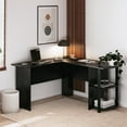 thumbnail image 1 of Ameriwood Home L Shaped Desk with Side Storage, Black Oak, 1 of 16