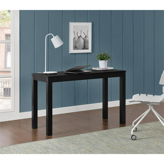 Ameriwood Home Large Parsons Computer Desk with 2 Drawers, Black