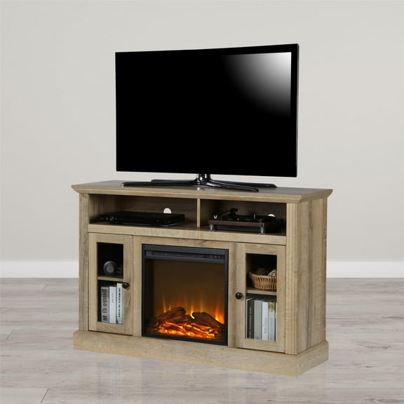 Ameriwood Home Leesburg Electric Fireplace TV Console for TVs up to a 50", Natural
