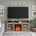 thumbnail image 1 of Ameriwood Home Leesburg Fireplace TV Stand for TVs up to 65", Natural, 1 of 9