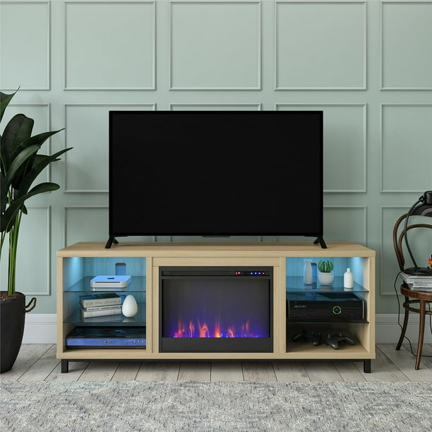 Ameriwood Home Lumina Deluxe Fireplace TV Stand for TVs up to 70