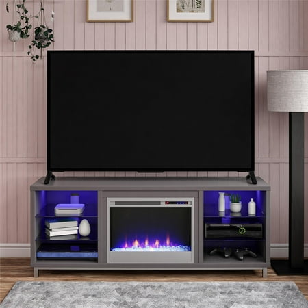 Ameriwood Home Lumina Fireplace TV Stand for TVs up to 70", Graphite Gray