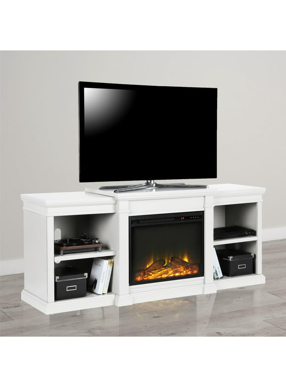Ameriwood Home Manchester Electric Fireplace TV Stand for TVs up to 70", White