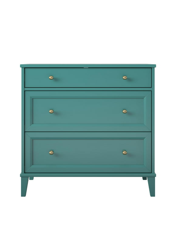 Ameriwood Home Monticello 2 Drawer Dresser w/ Pull-out Desk, Emerald Green