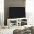 thumbnail image 1 of Ameriwood Home Namar Asymmetrical 55" TV Stand with Electric Fireplace Insert and 4 Shelves, Ivory Oak, 1 of 16
