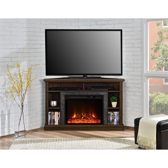 Overland Electric Corner Fireplace for TVs up to 50", Espresso