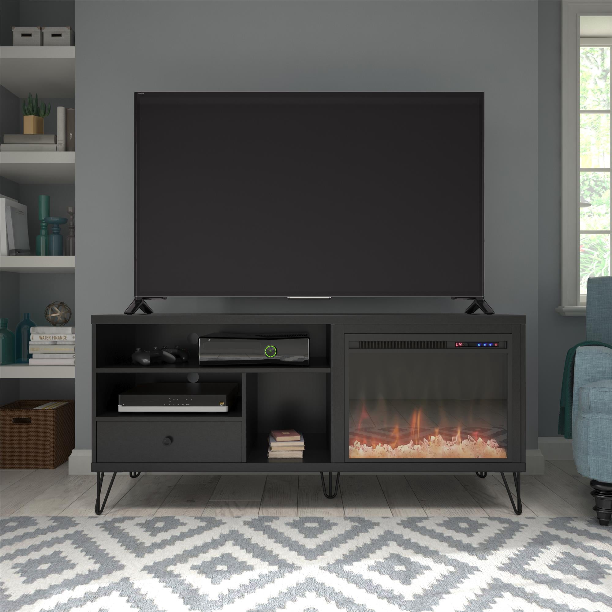 Ameriwood Home Owen Fireplace TV Stand for TVs up to 65", Black