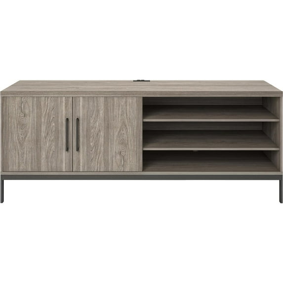 Ameriwood Home Parkside File Cabinet Credenza, Office Organizer Credenza in Light Brown Oak