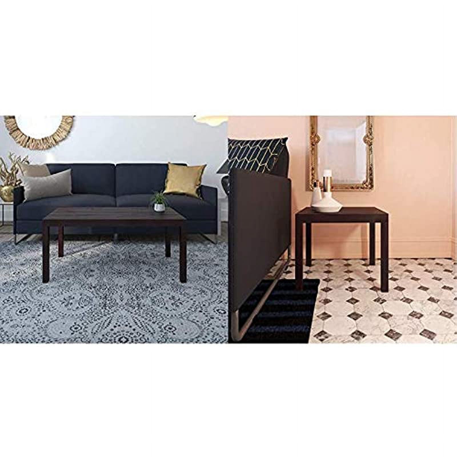 Ameriwood Home Parsons Coffee Table, Espresso & Parsons Modern End