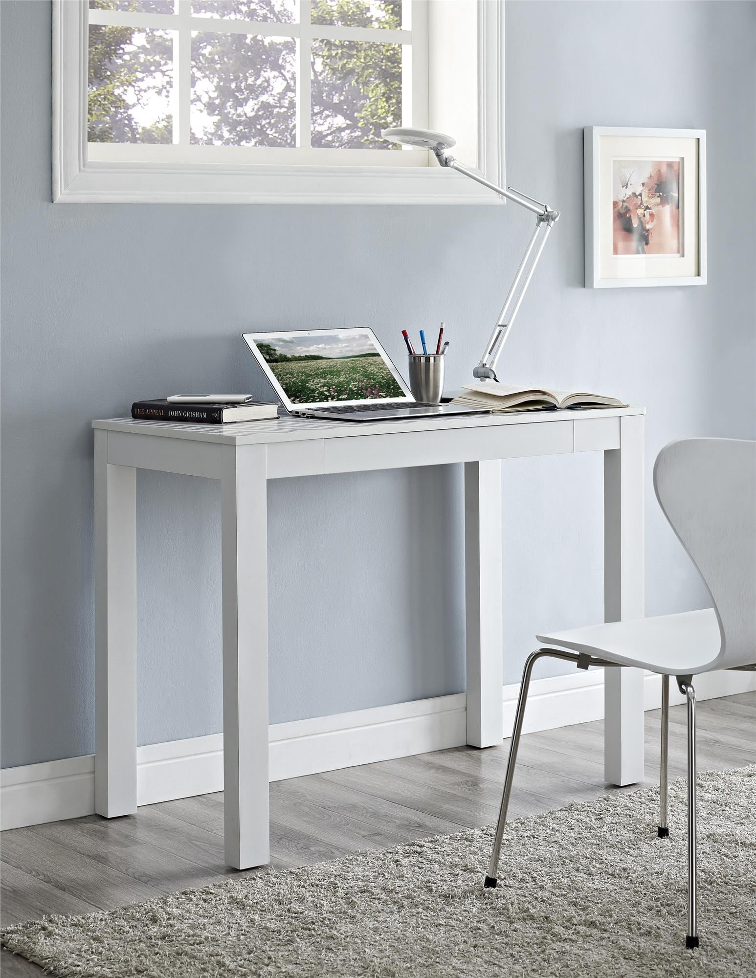 Ameriwood Home Parsons Computer Desk with Drawer, Chevron