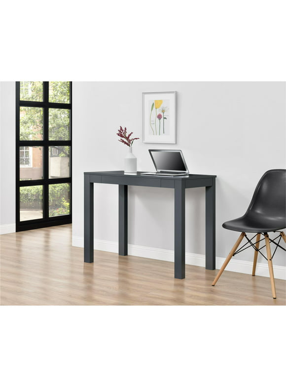 Ameriwood Home Parsons Computer Desk with Drawer, Gray