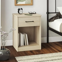 Ameriwood Home Pearce Transitional Nightstand with Drawer, Light Oak
