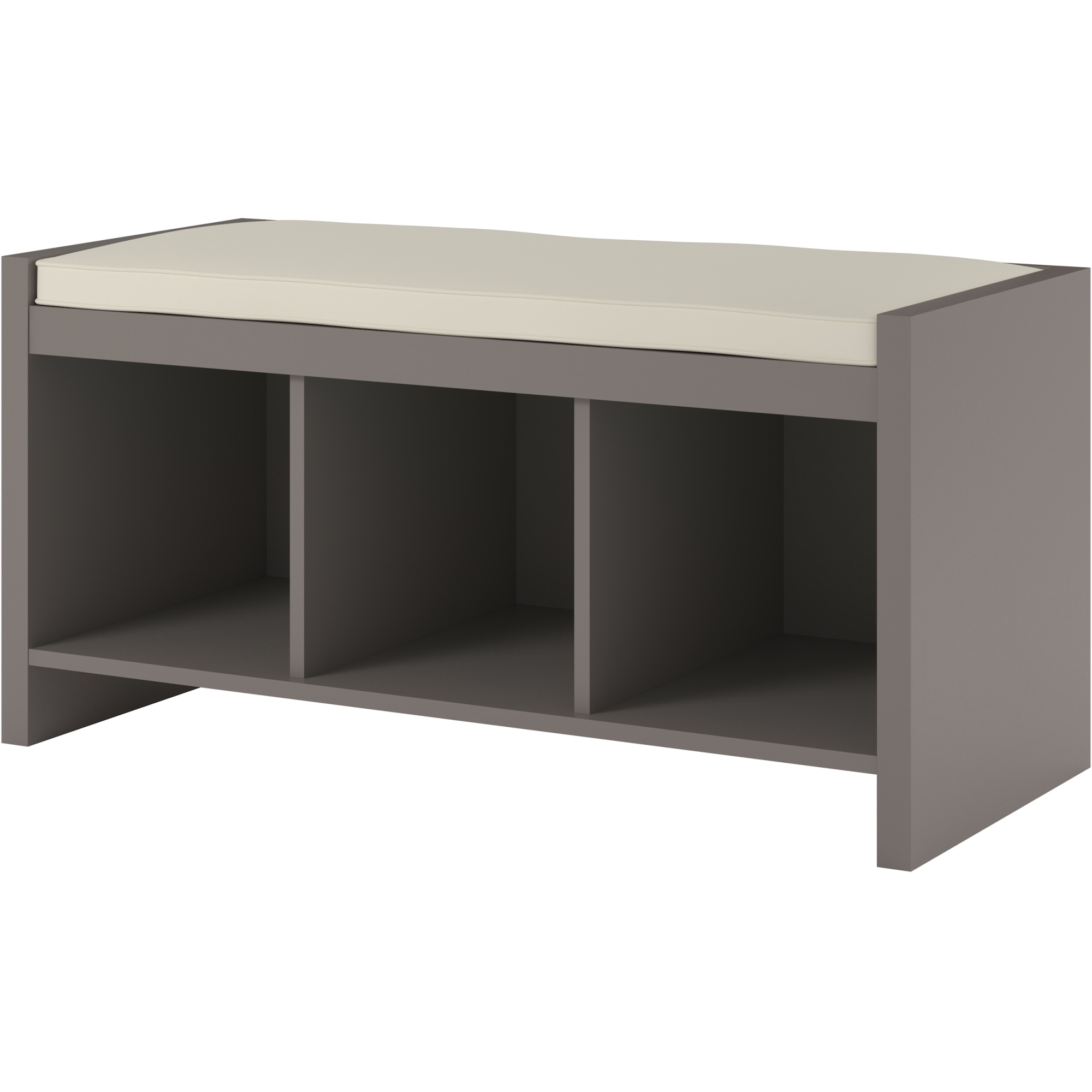 Ameriwood Home Penelope Entryway Storage Bench with Cushion in Taupe