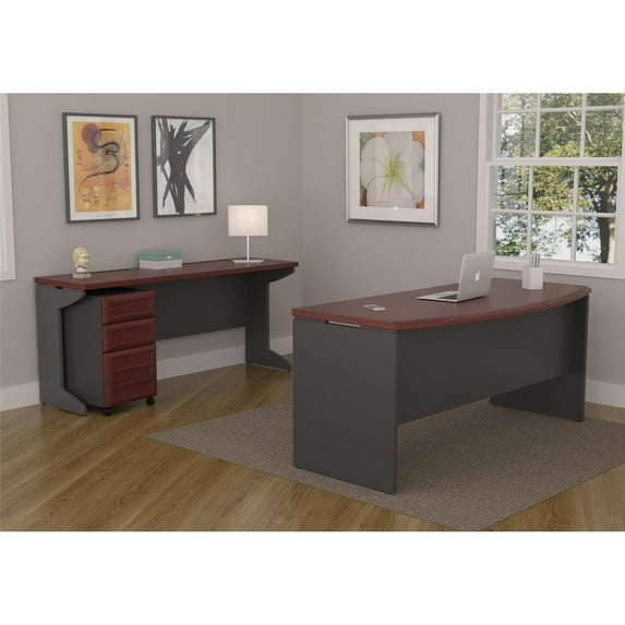 Ameriwood Home Pursuit Office Set with Mobile File Cabinet Bundle