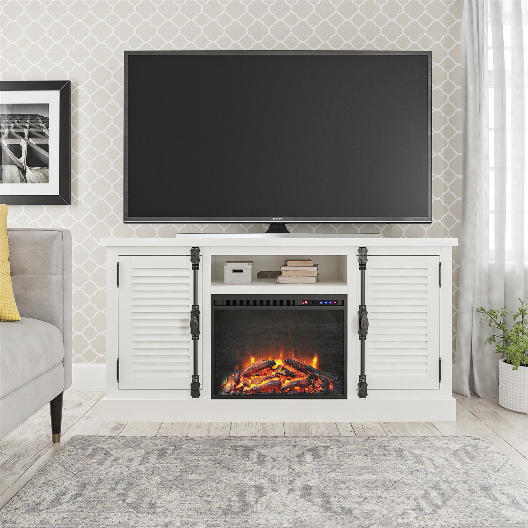 Ameriwood Home Sienna Park Fireplace TV Stand for TVs up to 65", White