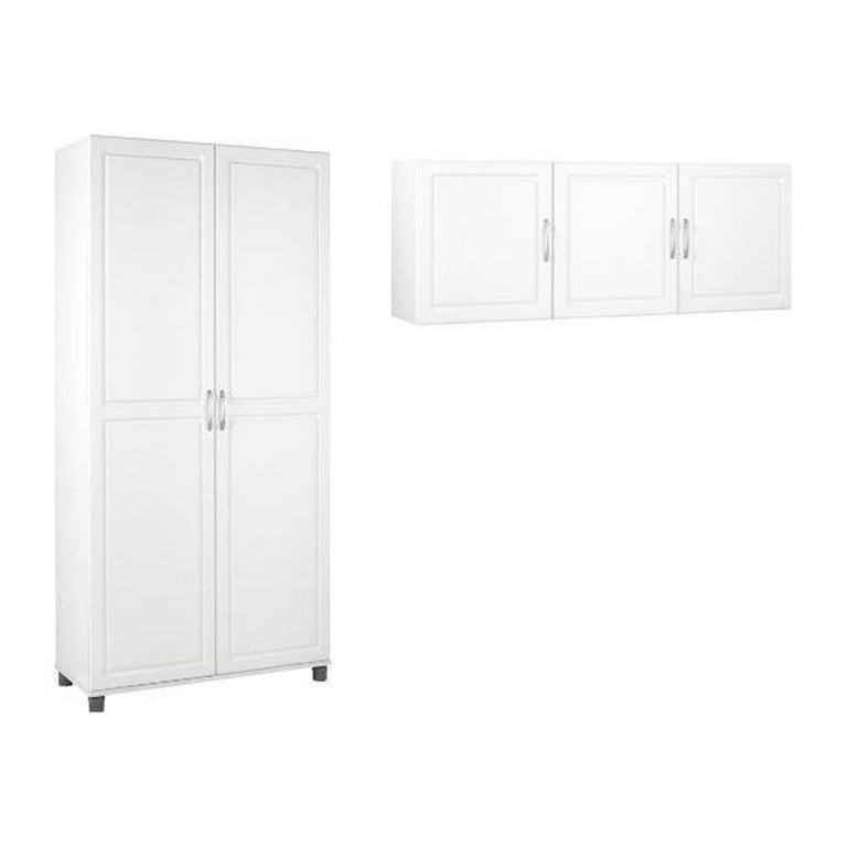 Ameriwood Home SystemBuild Laundry Kitchen Bathroom Garage Storage Cabinet Bundle Set of 2 Wall Cabinet Standing Cabinet Walmart
