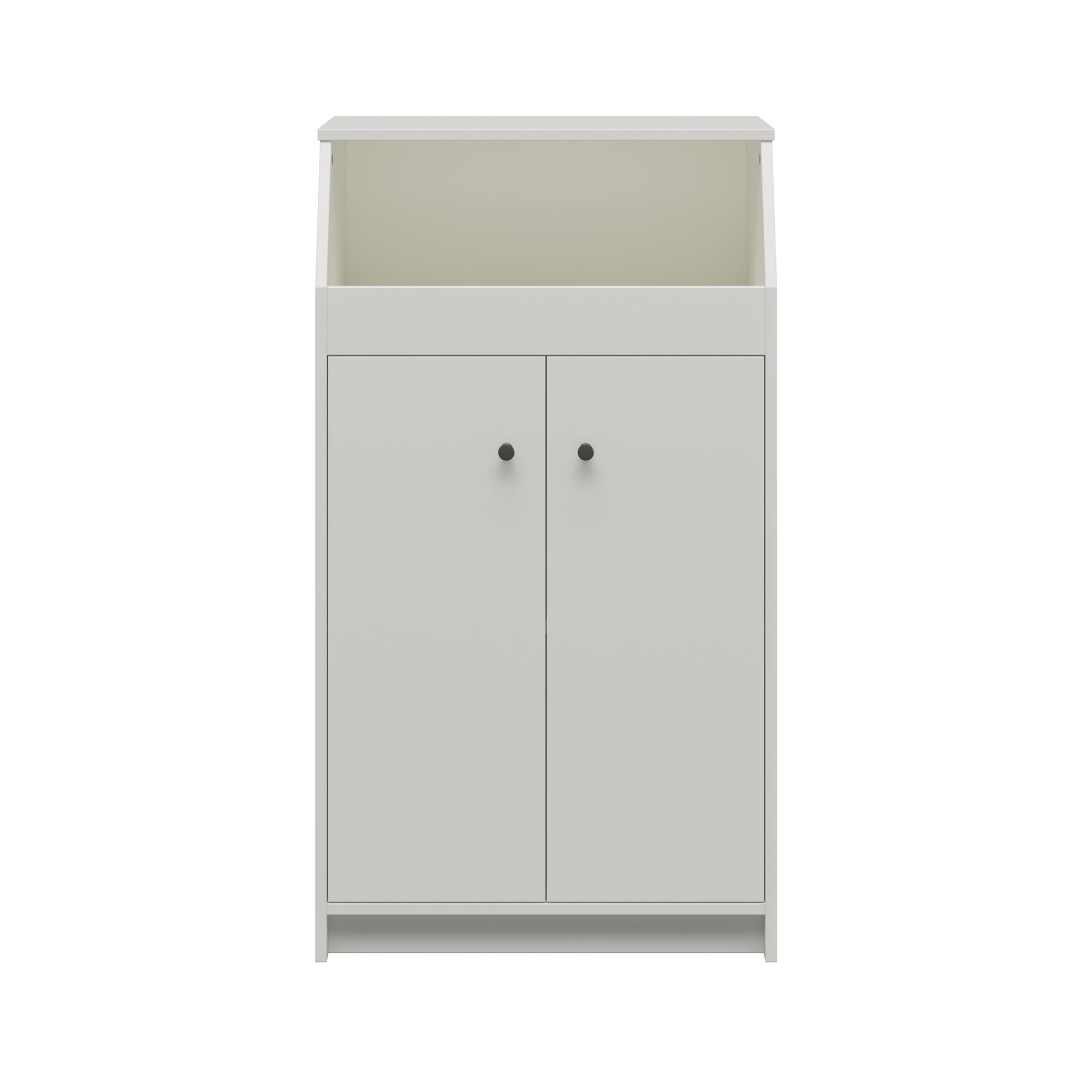 White High-Density Fiberboard 2 Door Storage Tower