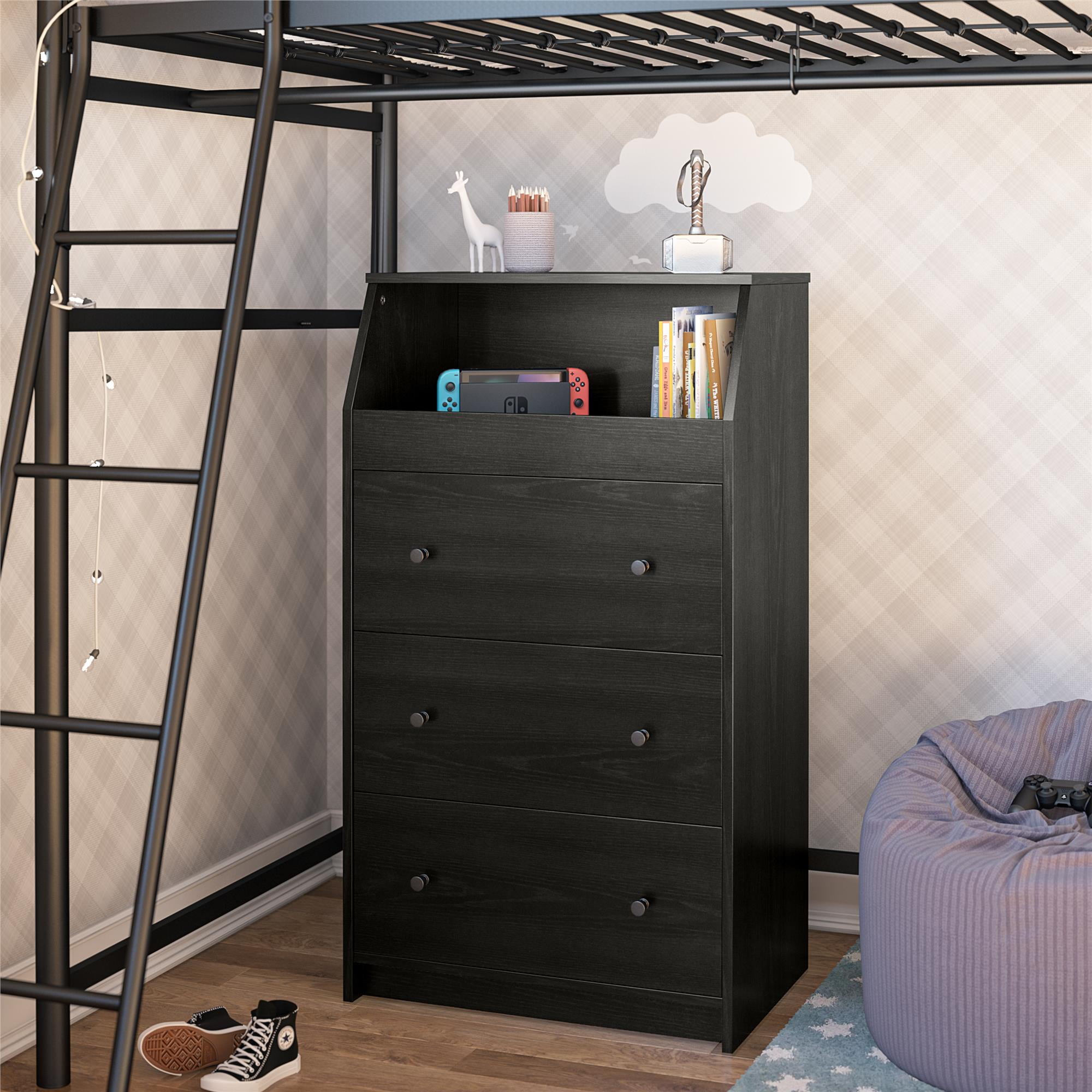 Black Oak 3 Drawer Freestanding Dresser