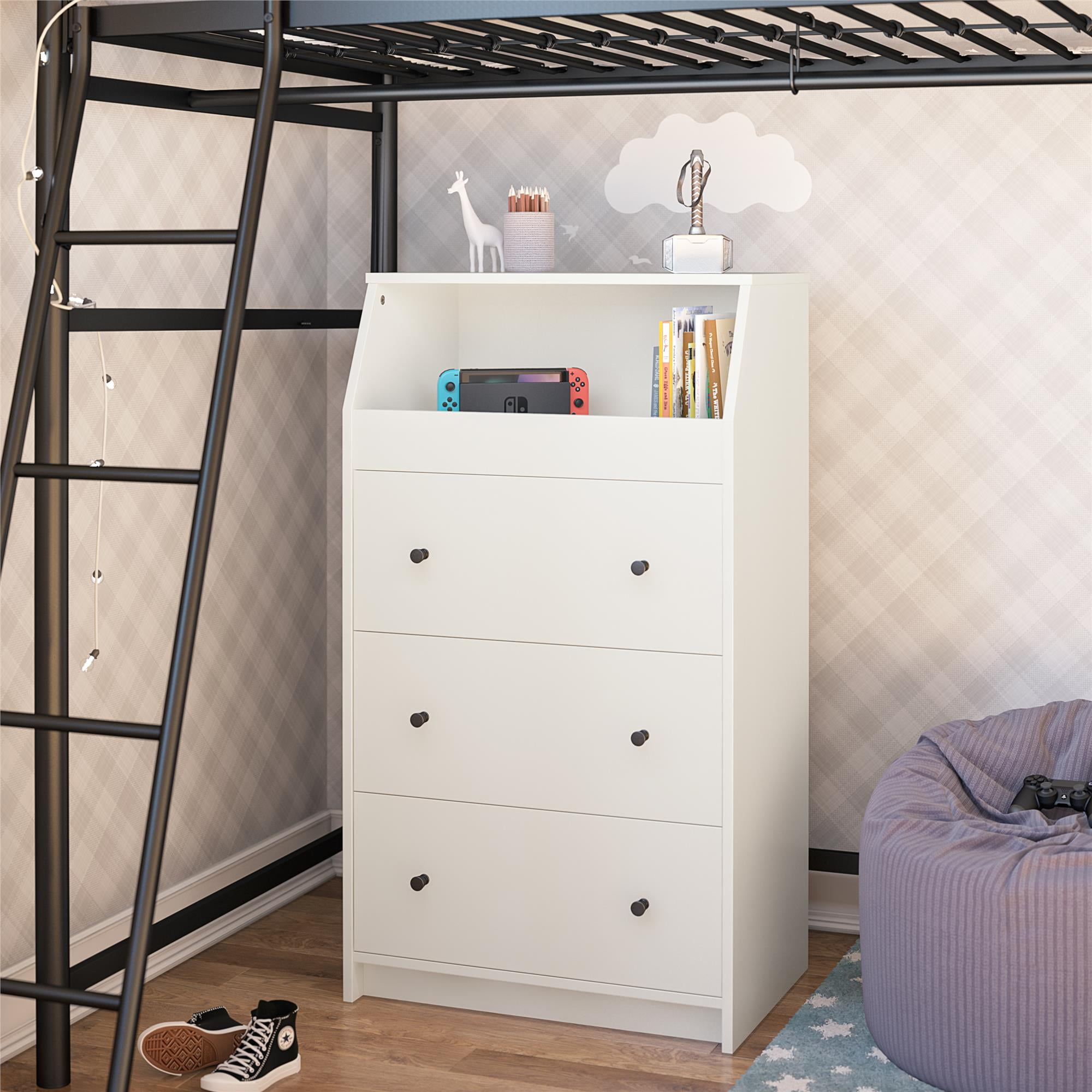 White Laminated Freestanding 3 Drawer Dresser