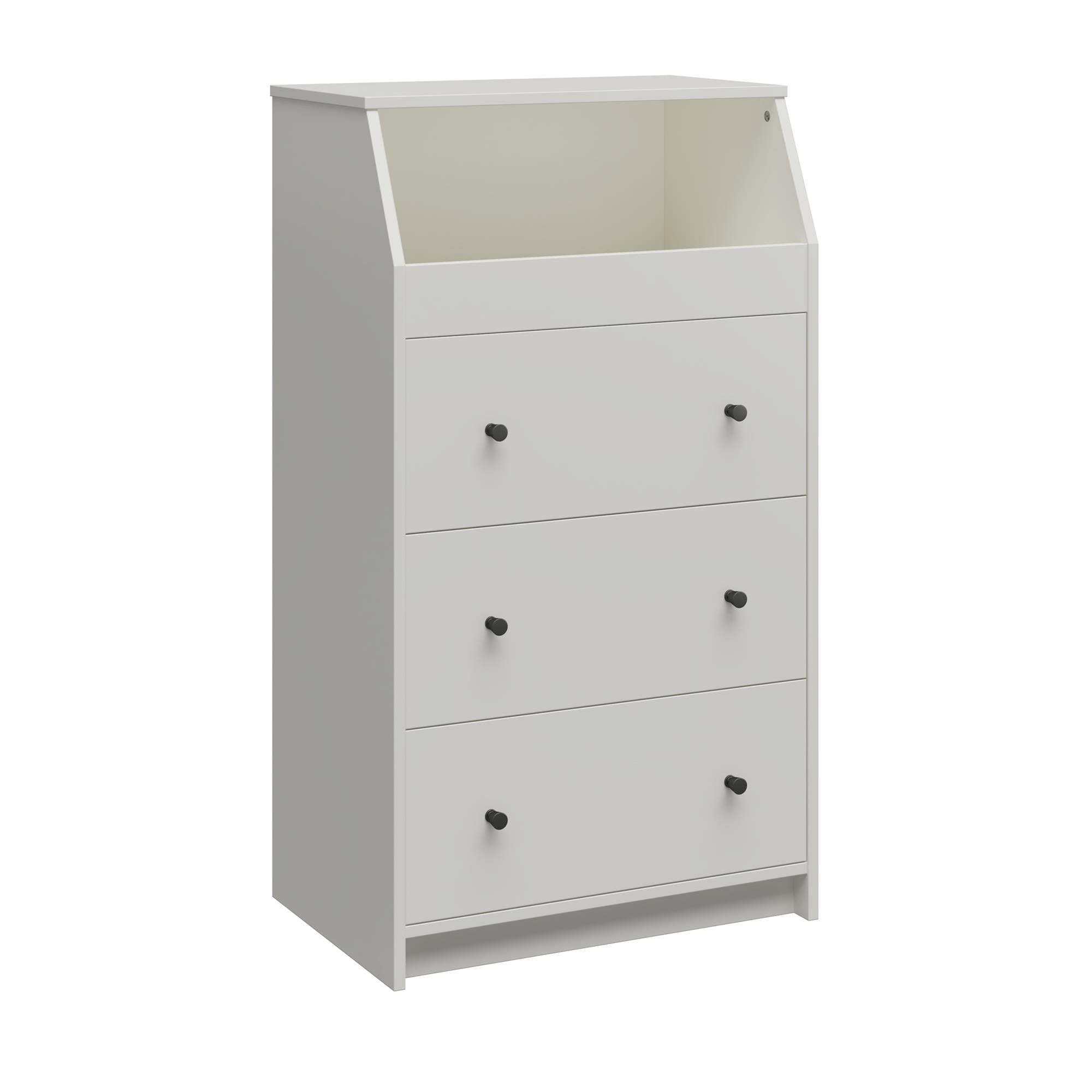 White Laminated Freestanding 3 Drawer Dresser
