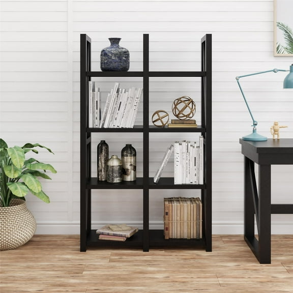 Crestwood Bookcase/Room Divider, Black