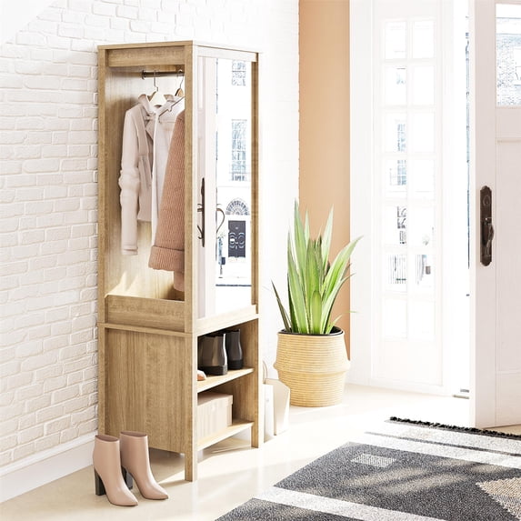 Ameriwood Home Wimberly Wardrobe with Mirror, Natural