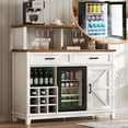 thumbnail image 1 of Amerlife 47" Farmhouse Coffee Bar Cabinet with Refrigerator & Wine Rack, Sideboard Buffet Cabinet, 1 of 7