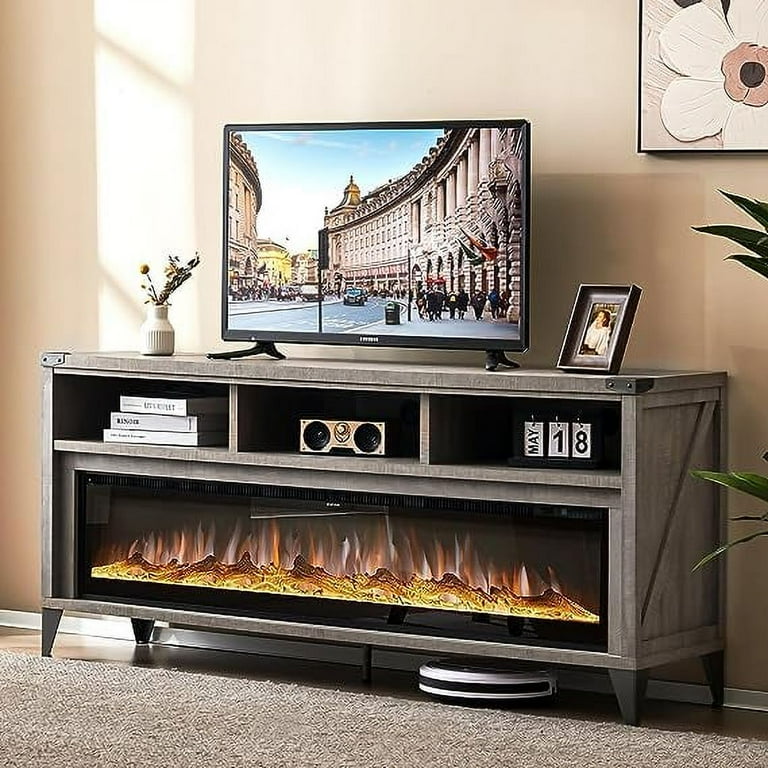 60 tv stand with shop fireplace