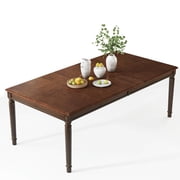 Amerlife 79 in Farmhouse Dining Table for 6 to 8, Large Rectangular Solid Wood Dining Table with Roman Conical Legs, for Family Gathering, Dark Brown