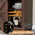 thumbnail image 1 of Amerlife Farmhouse Kitchen Cabinet Coffee Display Bar with LED Lights, Brown, 1 of 7