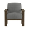 thumbnail image 1 of Amerllia Gray Fabric Upholstery Solid Wood Accent Chair, 1 of 7