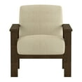 thumbnail image 1 of Amerllia Light Brown Fabric Upholstery Solid Wood Accent Chair, 1 of 7