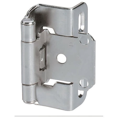 Amerock 1/2in (13 mm) Overlay Self-Closing, Partial Wrap Nickel Hinge - 1 Pair
