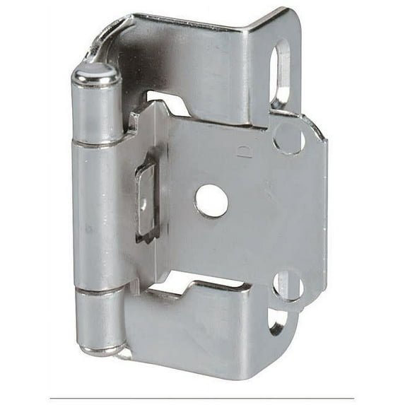 Amerock 1/2in (13 mm) Overlay Self-Closing, Partial Wrap Nickel Hinge - 1 Pair