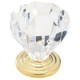 thumbnail image 1 of Amerock Traditional Classics 1-1/4 in (32 mm) Diameter Clear/Burnished Brass Cabinet Knob, 1 of 7