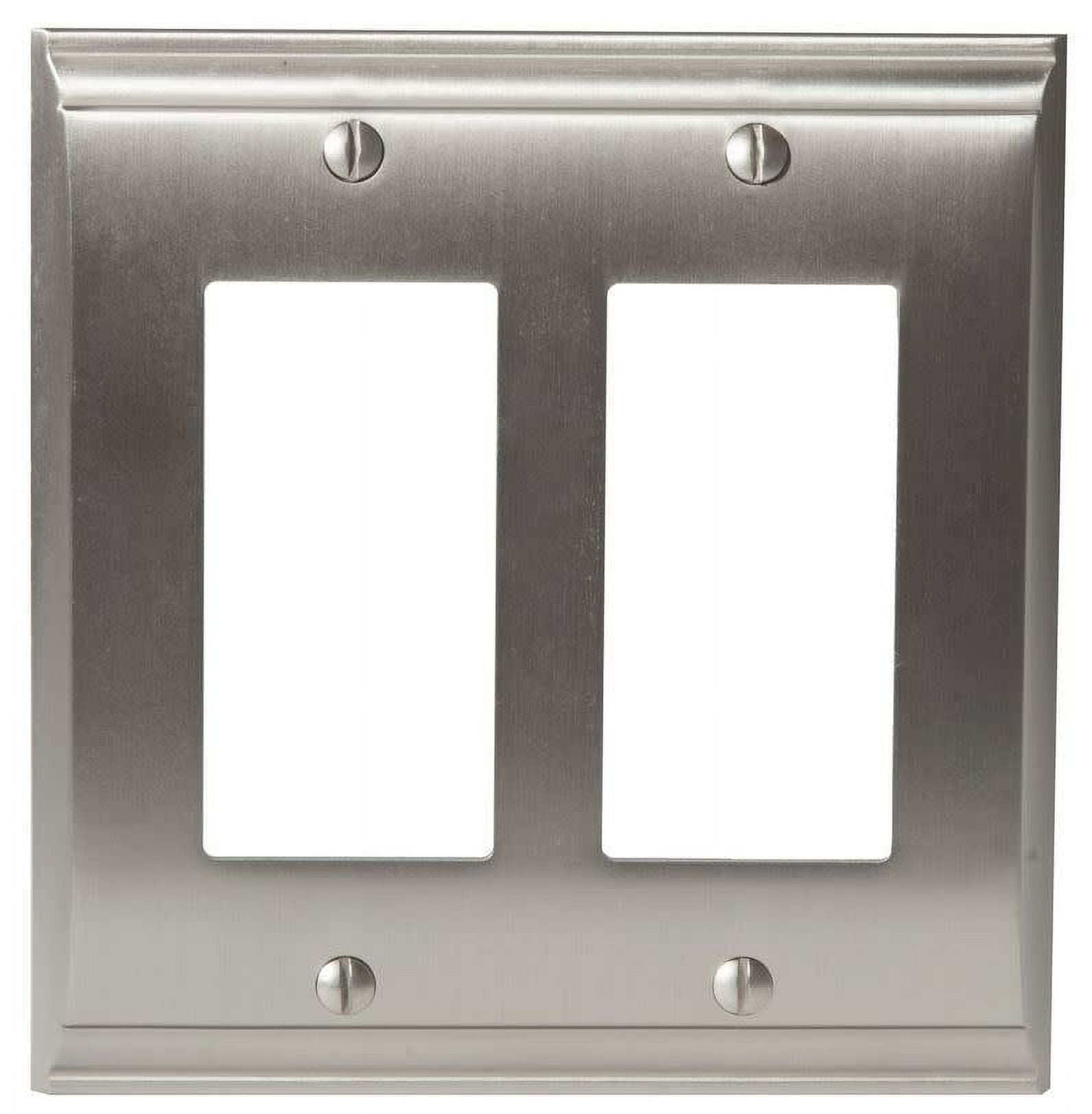 Satin Nickel 2-Gang Decorative Rocker Wall Plate