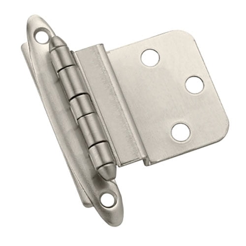 Amerock 2 in. W X 2-3/4 in. L Satin Nickel Steel Decorative Hinge 2 pk