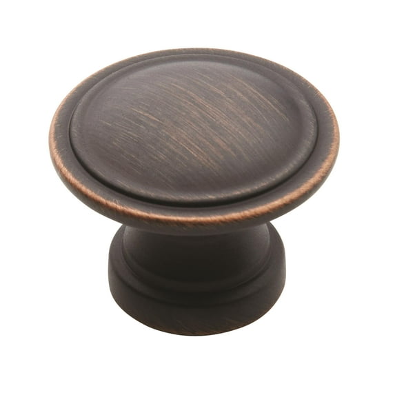 Amerock 2pk29116orb-XCP32 Two Ring Style Kitchen Cabinet Knob 1-3/16" Diameter Oil Rubbed Bronze - pack of 32