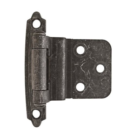 Amerock 3/8in (10 mm) Inset Self-Closing, Face Mount Wrought Iron Hinge - 1 Pair