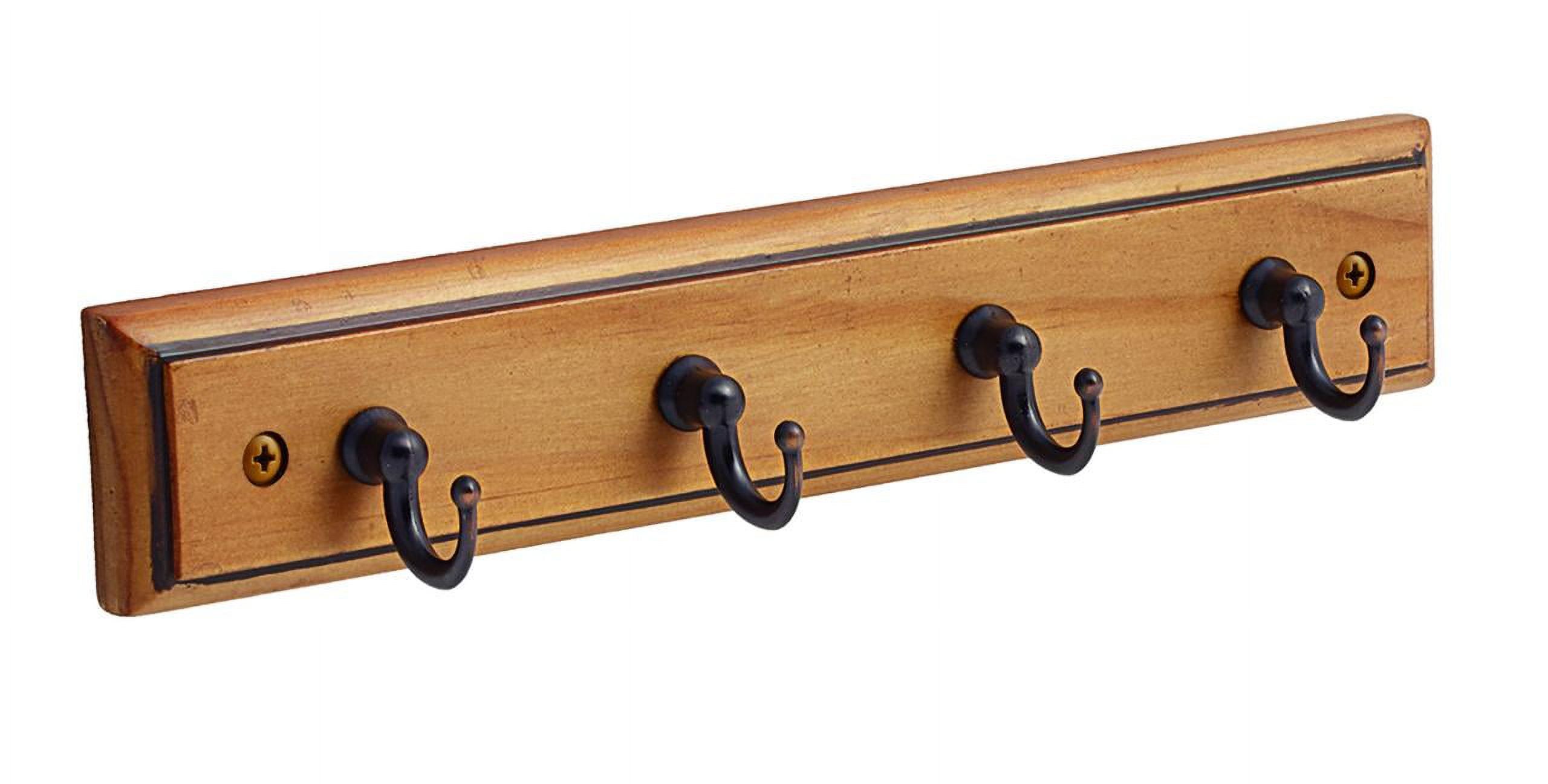 Amerock 8-5/8 in (219 mm) 4 Hook Honey Pine/Oil-Rubbed Bronze Key ...