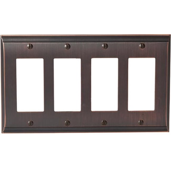 Amerock A36507 ORB 4 Rocker Candler Wall Plate, Oil Rubbed Bronze