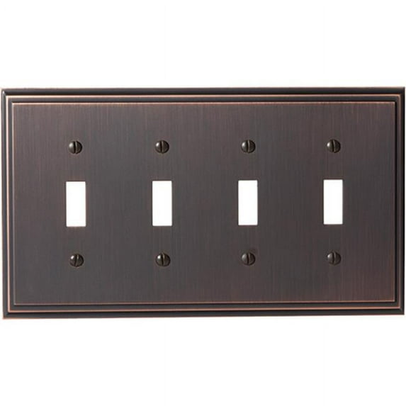 Amerock A36517 ORB 4 Toggle Mulholland Wall Plate, Oil Rubbed Bronze