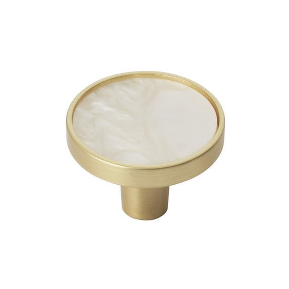 Amerock Accents 1-1/4 inch (32mm) Diameter Gold/Mother of Pearl Cabinet Knob - 2 Pack