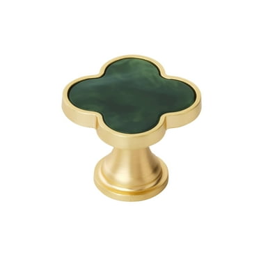 Amerock Accents 1-1/4 inch (32mm) Length Gold/Emerald Green Cabinet Knob - 2 Pack